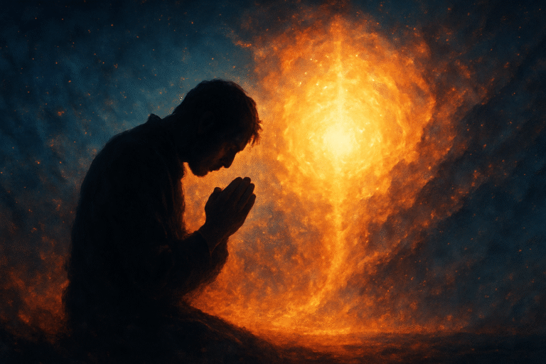 “Del Abismo a la Llama: Cuando Dios Se Inclina sobre el Alma Angustiada”