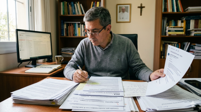 Un sacerdote leyendo sobre Alpha