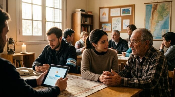 Voluntarios charlando